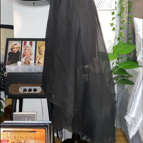 Poetry Two Layer Sheer Hi Low Skirt - black - Picture 5 of 5